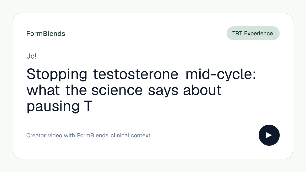 Stopping testosterone mid-cycle: what the science says about pausing T