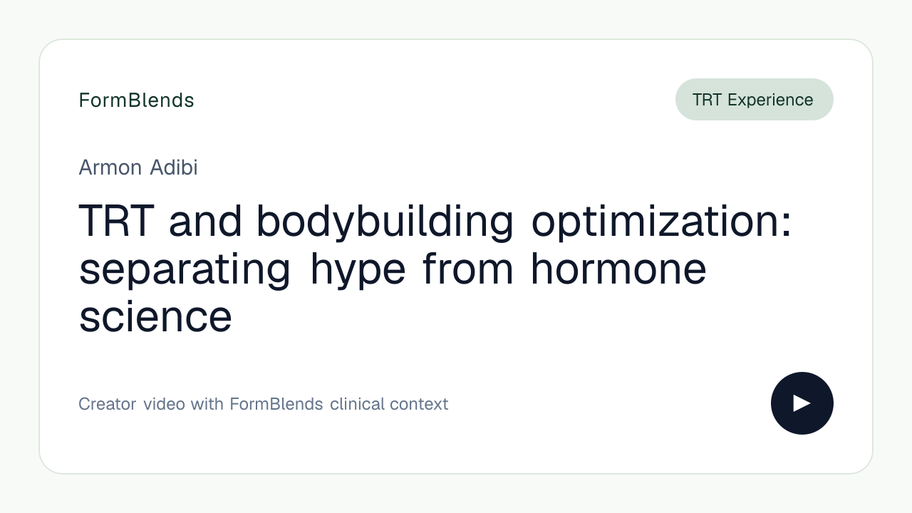 TRT and bodybuilding optimization: separating hype from hormone science
