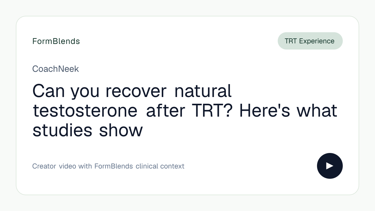 Can you recover natural testosterone after TRT? Here's what studies show