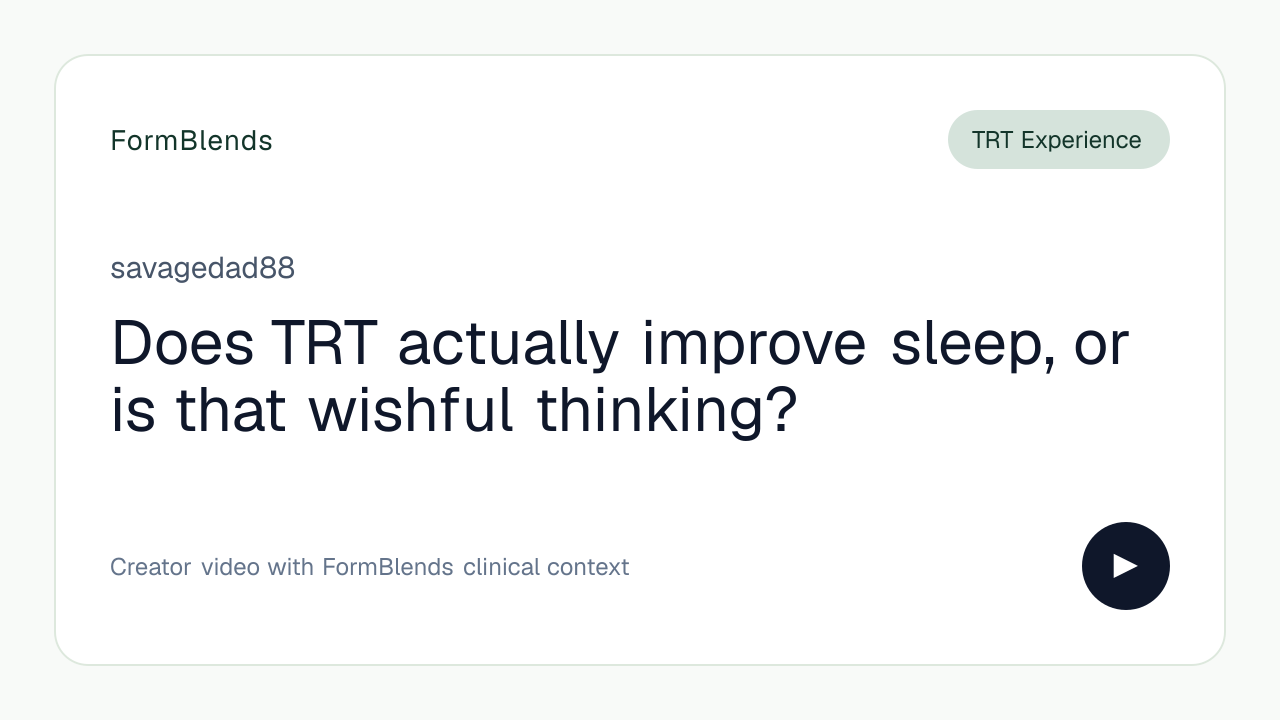 Does TRT actually improve sleep, or is that wishful thinking?