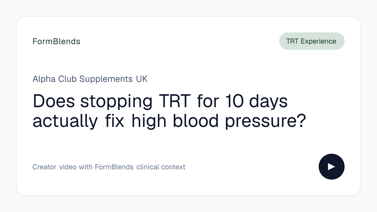 Does stopping TRT for 10 days actually fix high blood pressure?