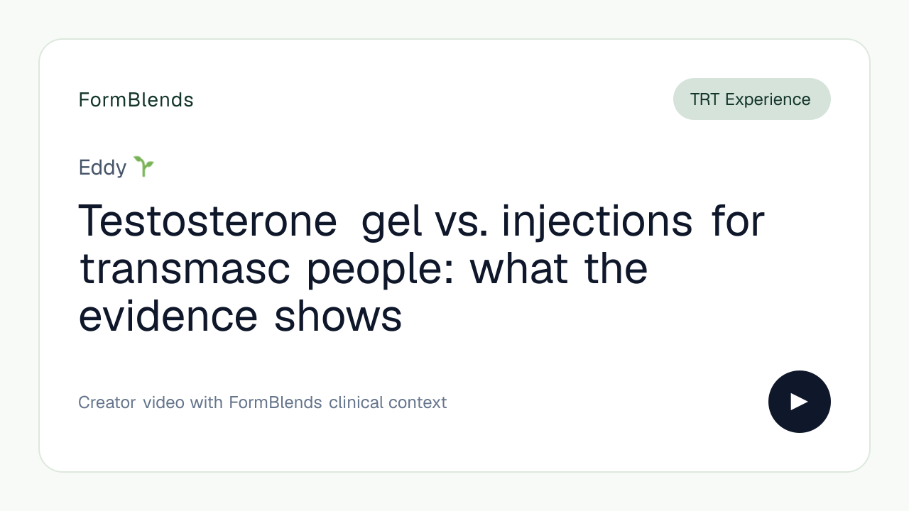 Testosterone gel vs. injections for transmasc people: what the evidence shows