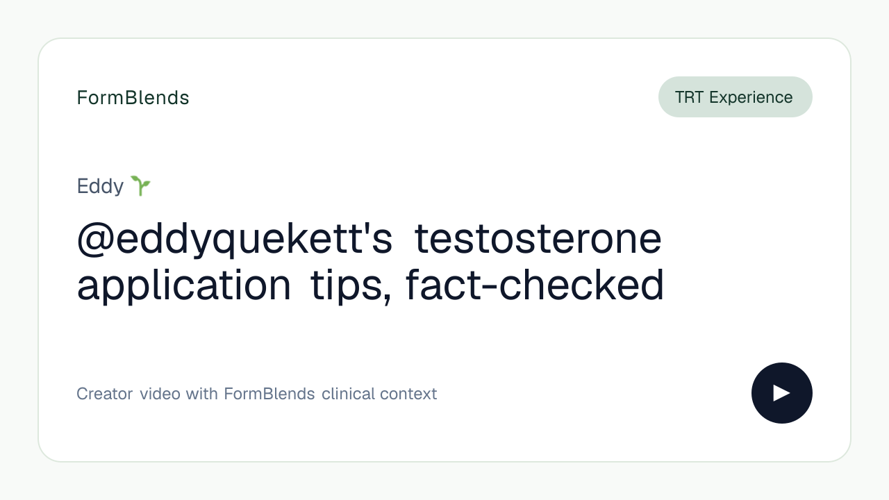 @eddyquekett's testosterone application tips, fact-checked