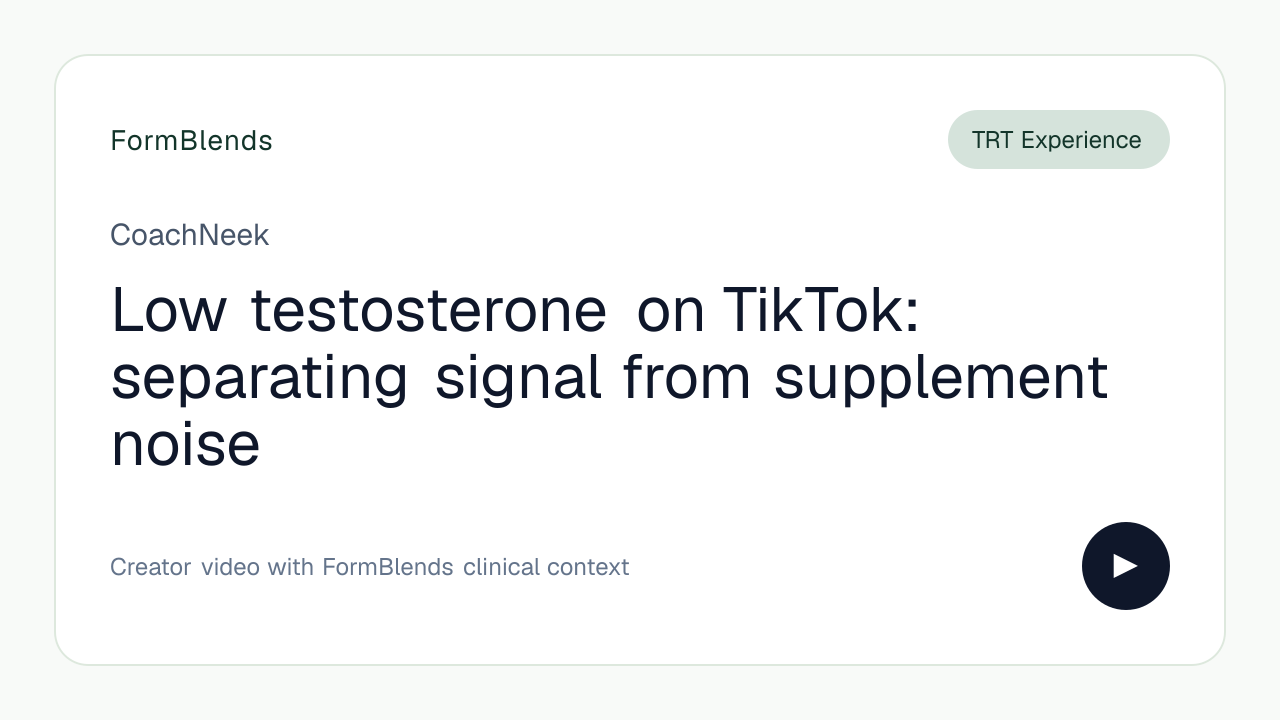 Low testosterone on TikTok: separating signal from supplement noise
