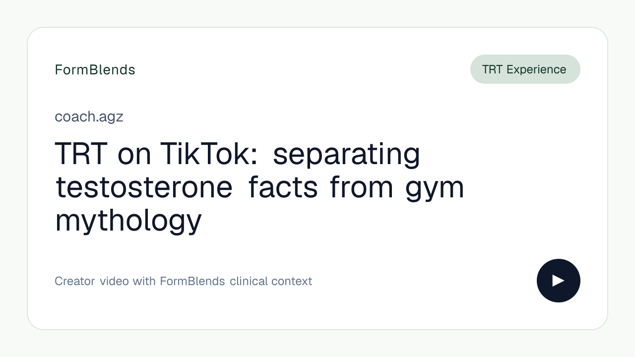 TRT on TikTok: separating testosterone facts from gym mythology