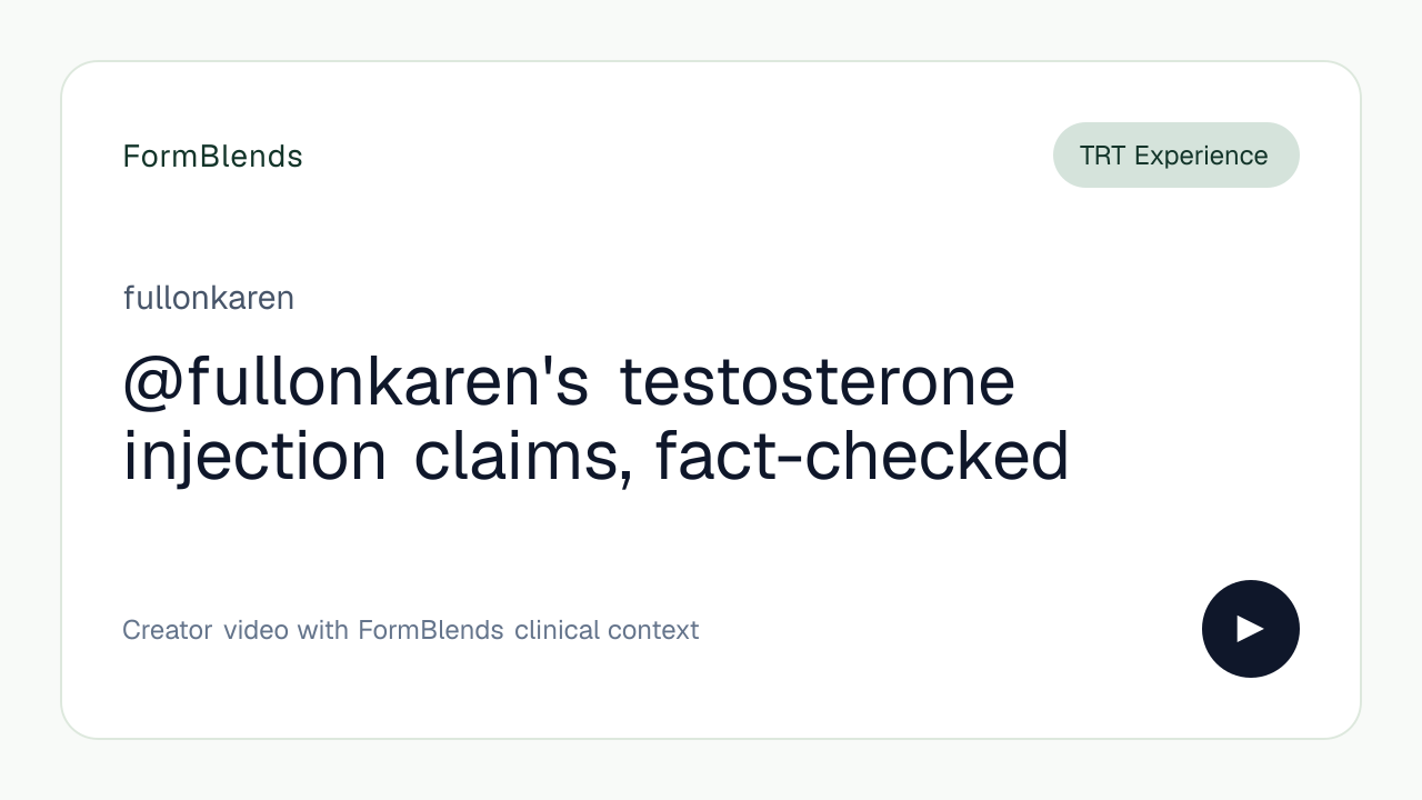@fullonkaren's testosterone injection claims, fact-checked