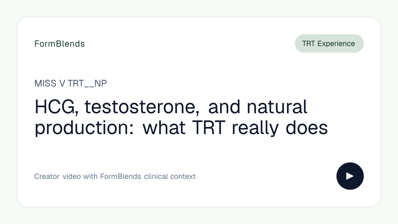 HCG, testosterone, and natural production: what TRT really does