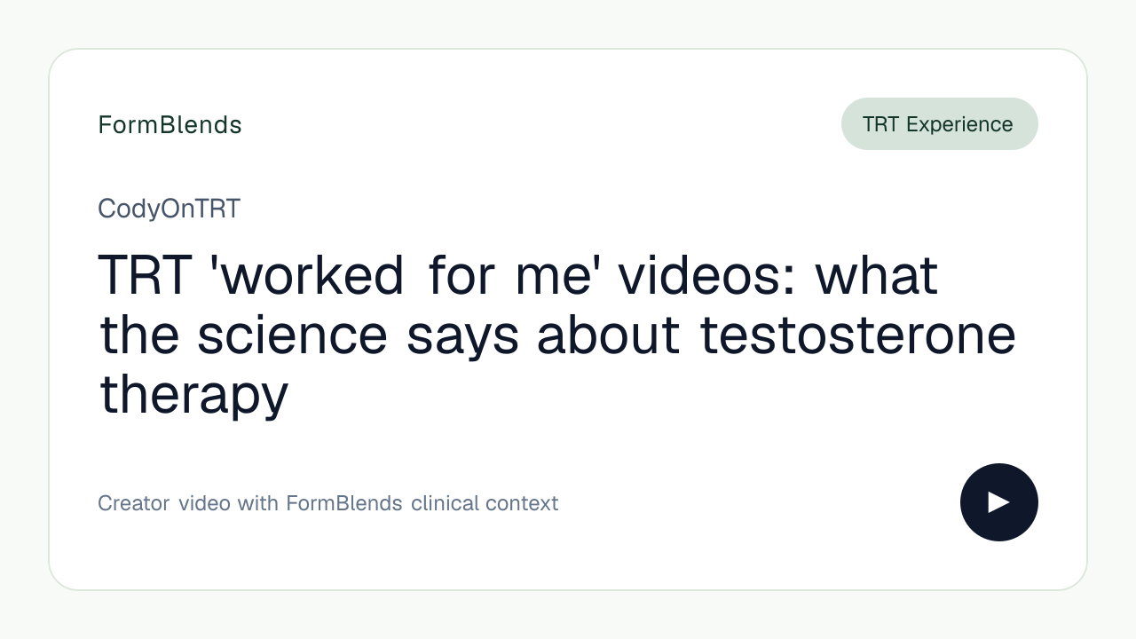 TRT 'worked for me' videos: what the science says about testosterone therapy