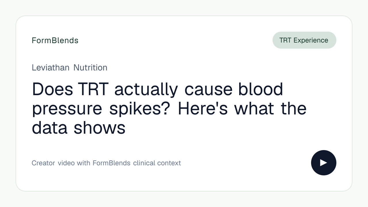 Does TRT actually cause blood pressure spikes? Here's what the data shows