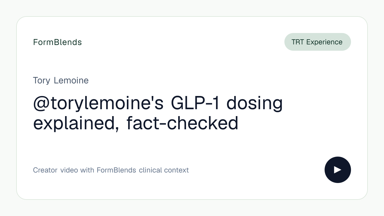 @torylemoine's GLP-1 dosing explained, fact-checked