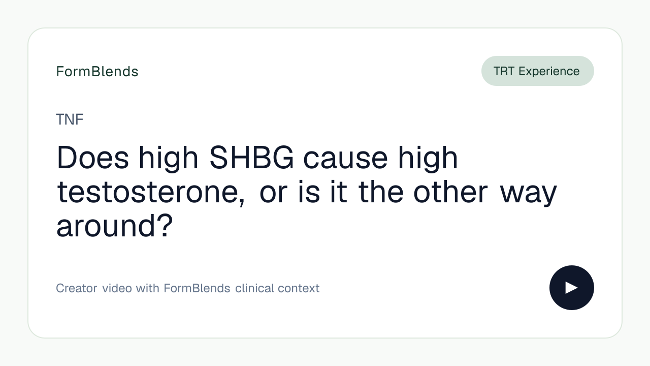Does high SHBG cause high testosterone, or is it the other way around?