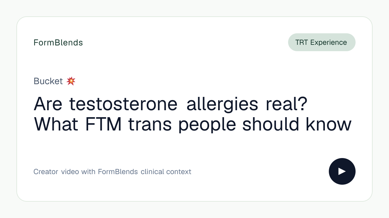Are testosterone allergies real? What FTM trans people should know