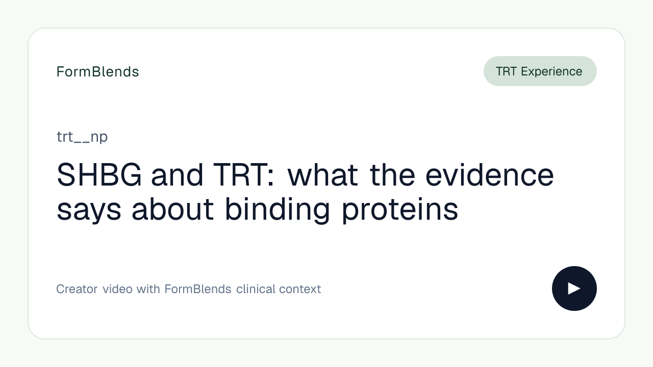 SHBG and TRT: what the evidence says about binding proteins