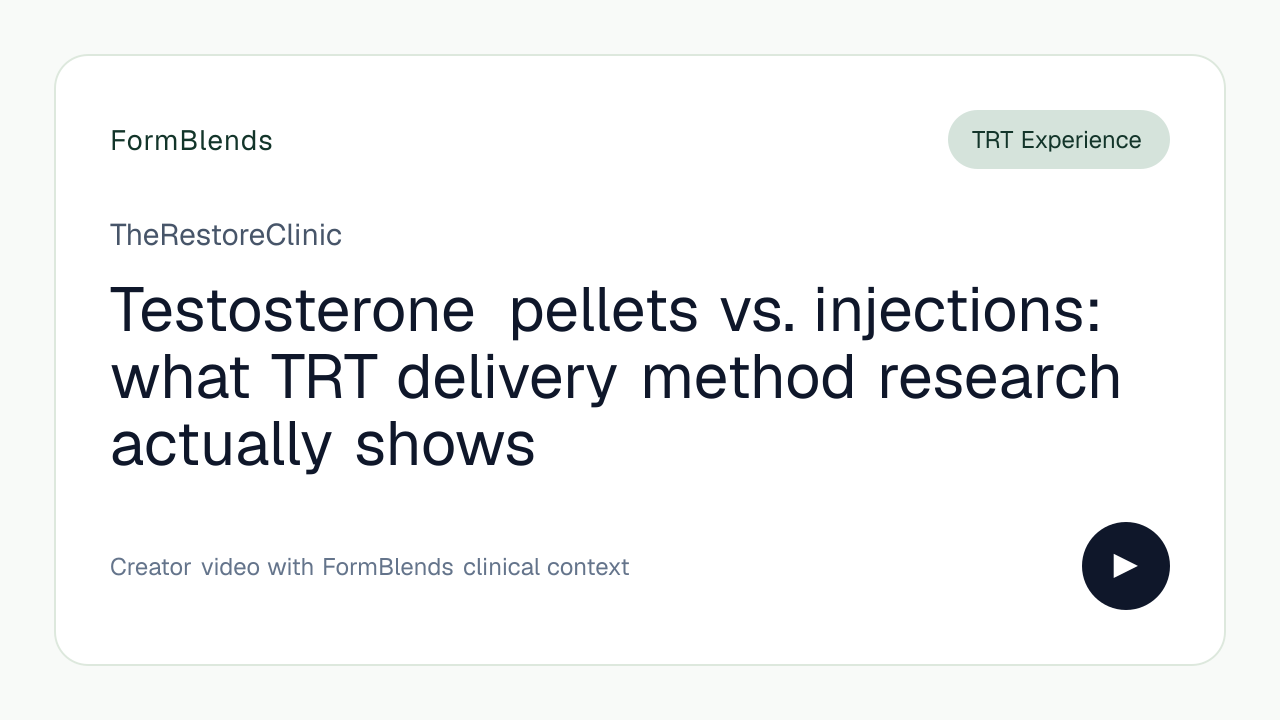Testosterone pellets vs. injections: what TRT delivery method research actually shows