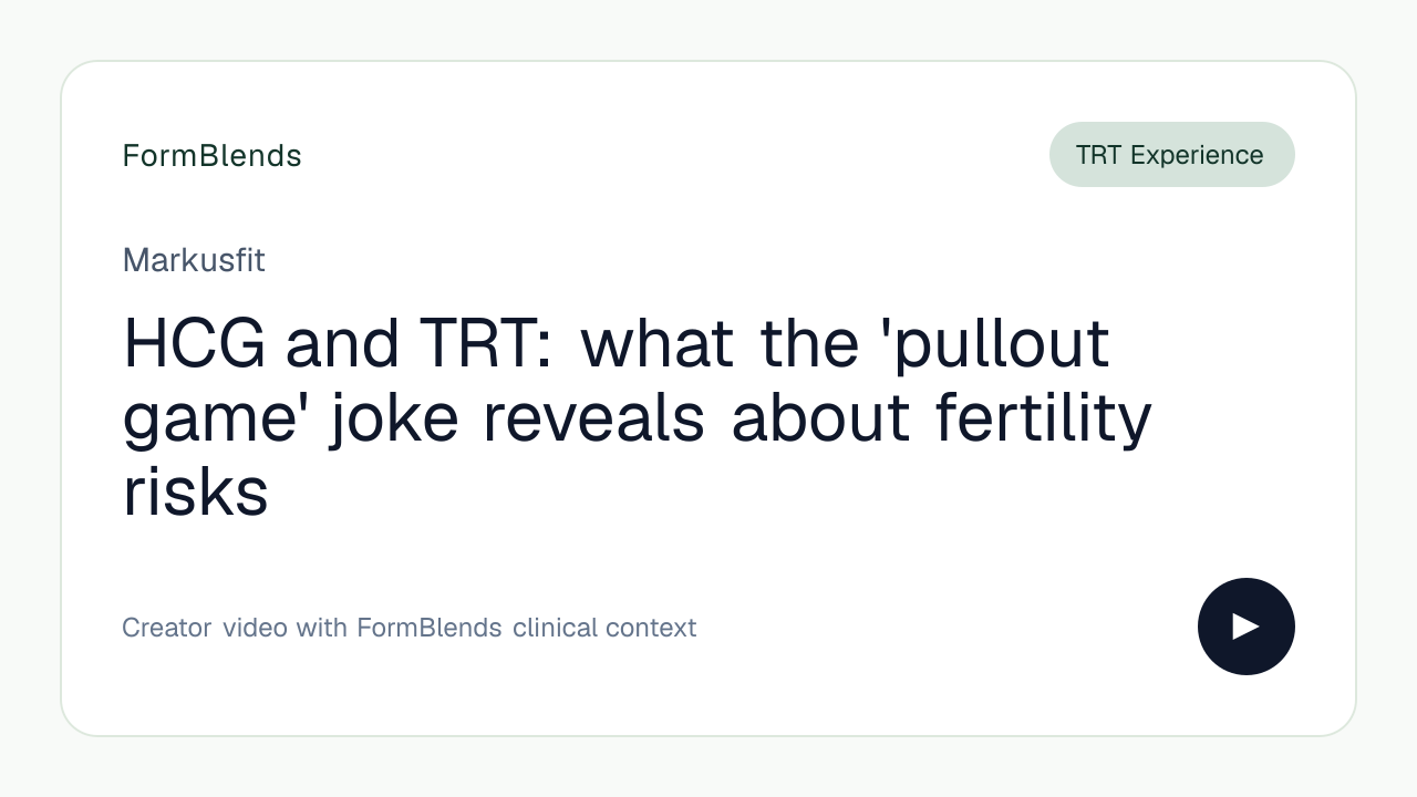 HCG and TRT: what the 'pullout game' joke reveals about fertility risks