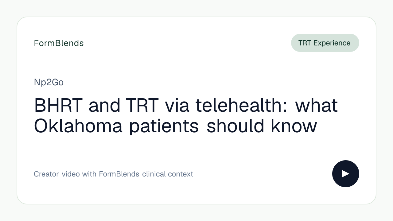 BHRT and TRT via telehealth: what Oklahoma patients should know