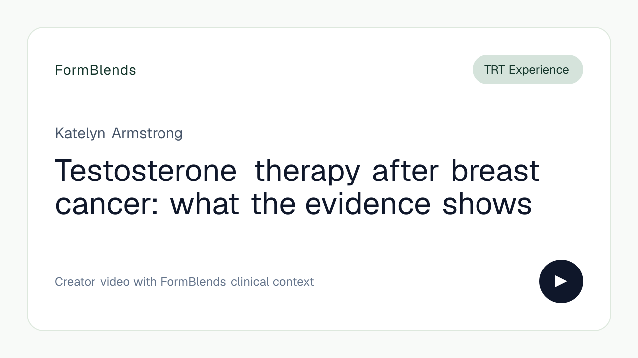 Testosterone therapy after breast cancer: what the evidence shows