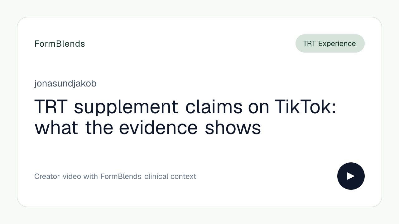 TRT supplement claims on TikTok: what the evidence shows