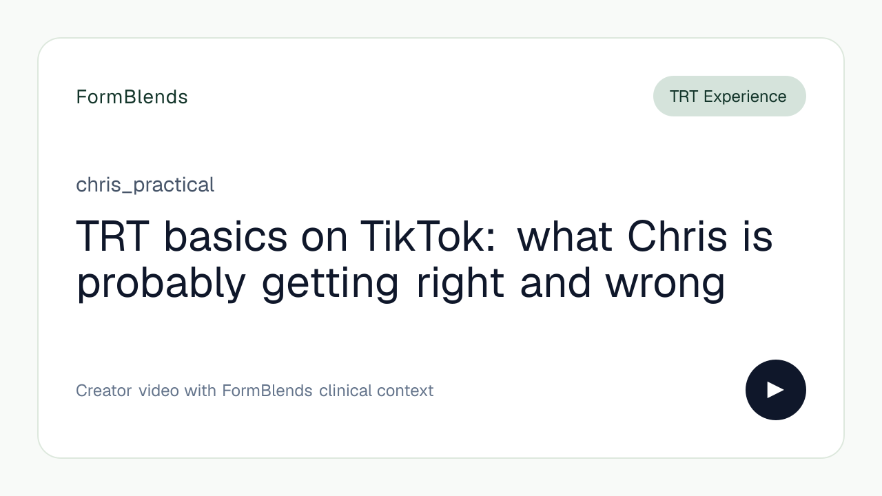TRT basics on TikTok: what Chris is probably getting right and wrong