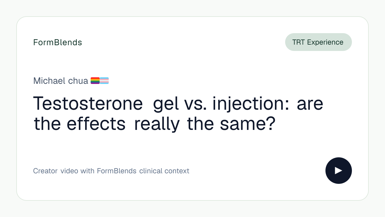 Testosterone gel vs. injection: are the effects really the same?
