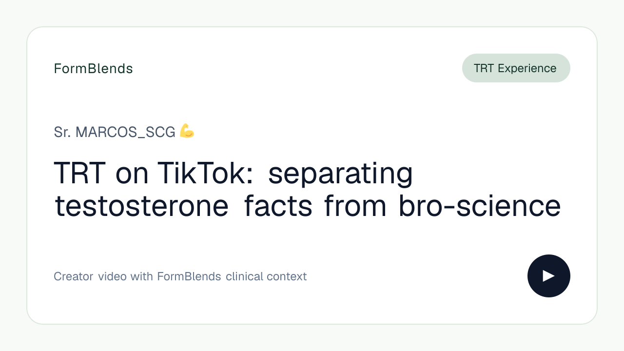 TRT on TikTok: separating testosterone facts from bro-science