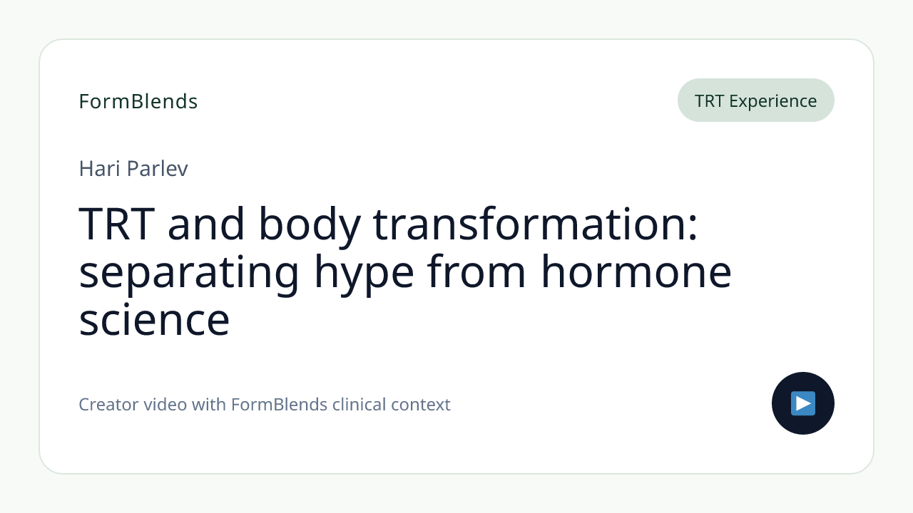 TRT and body transformation: separating hype from hormone science