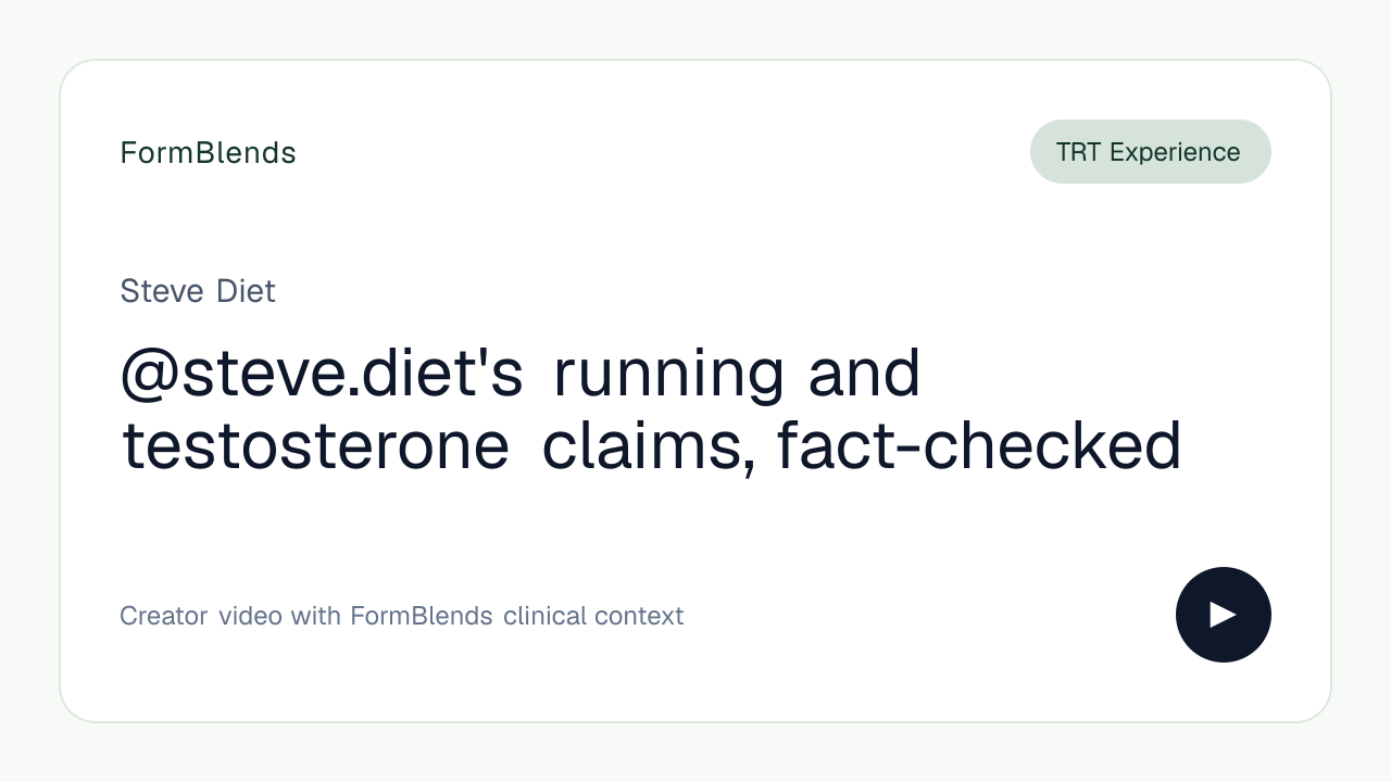 @steve.diet's running and testosterone claims, fact-checked