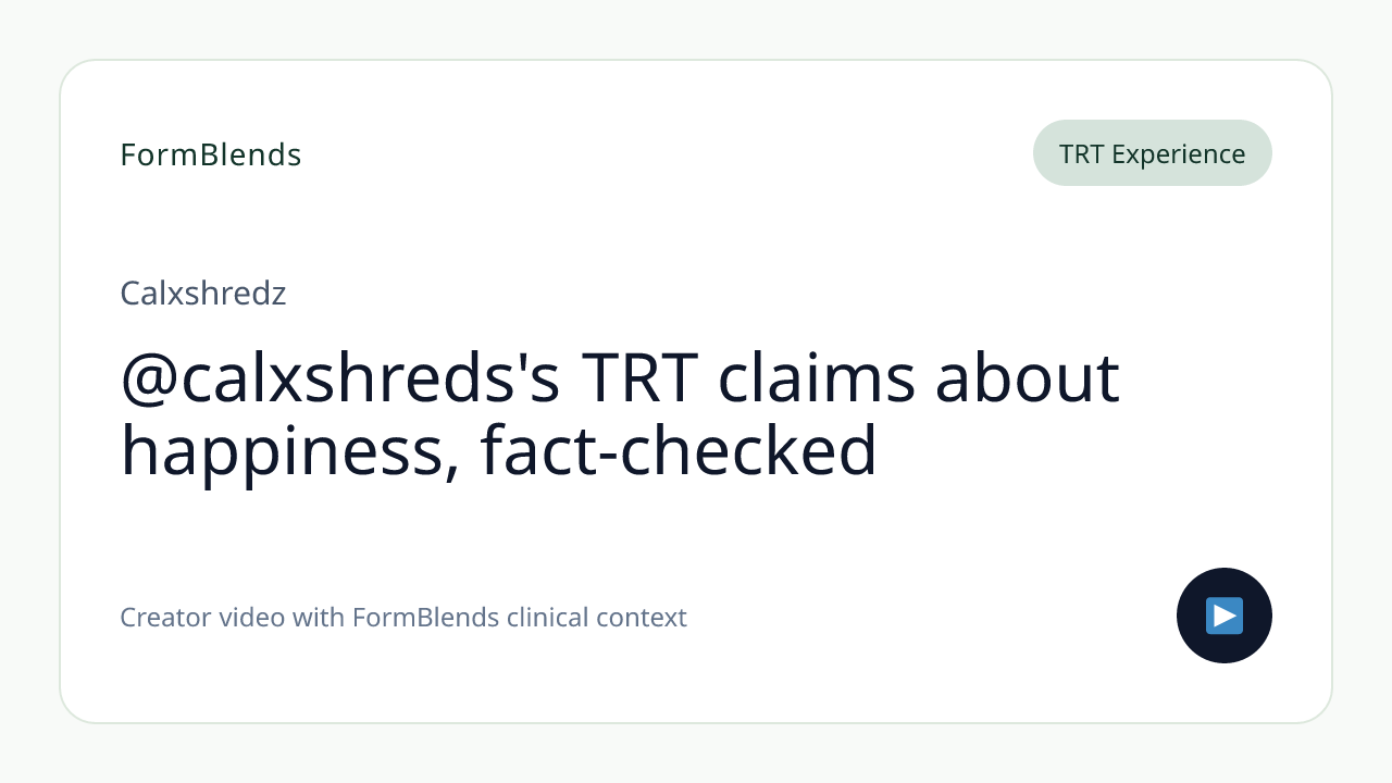 @calxshreds's TRT claims about happiness, fact-checked