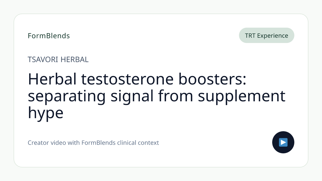 Herbal testosterone boosters: separating signal from supplement hype