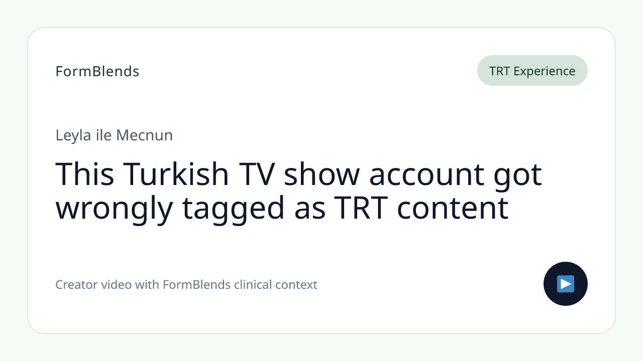 This Turkish TV show account got wrongly tagged as TRT content