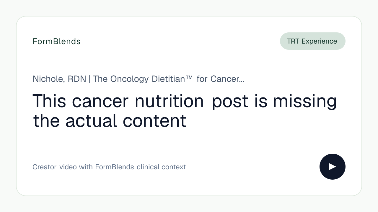 This cancer nutrition post is missing the actual content