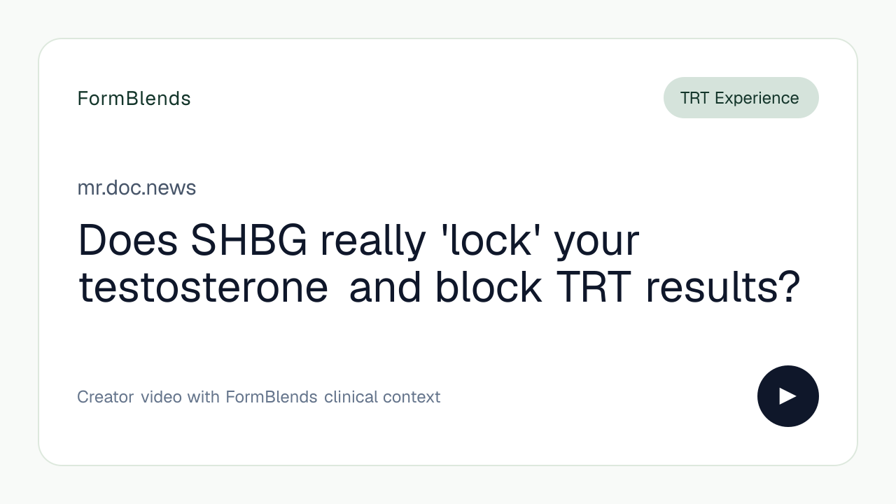 Does SHBG really 'lock' your testosterone and block TRT results?