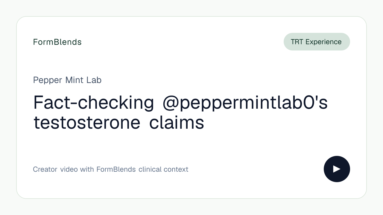 Fact-checking @peppermintlab0's testosterone claims