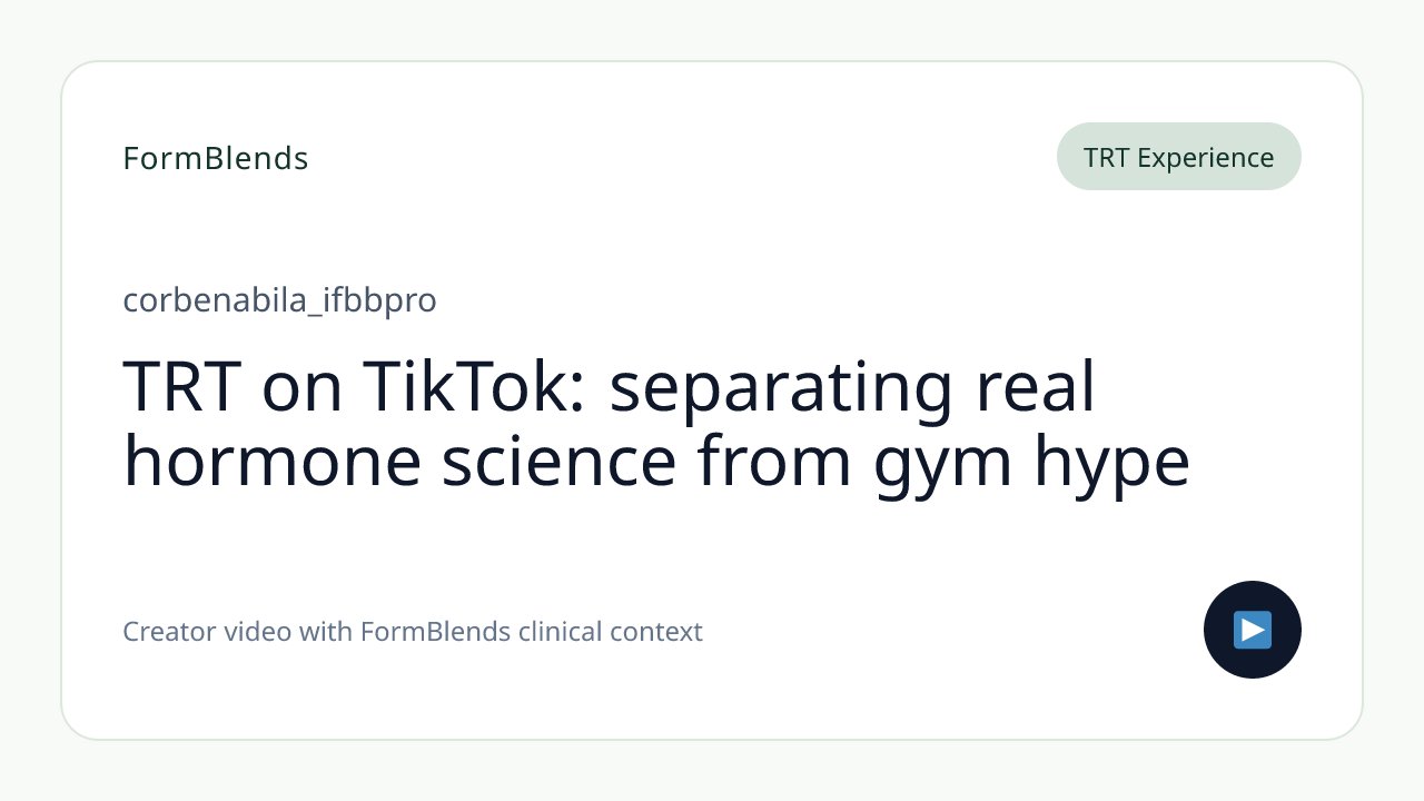 TRT on TikTok: separating real hormone science from gym hype