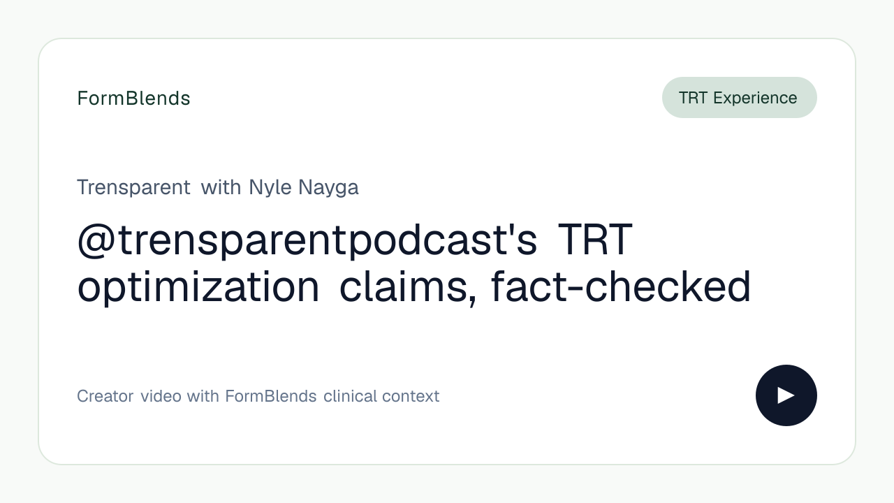 @trensparentpodcast's TRT optimization claims, fact-checked