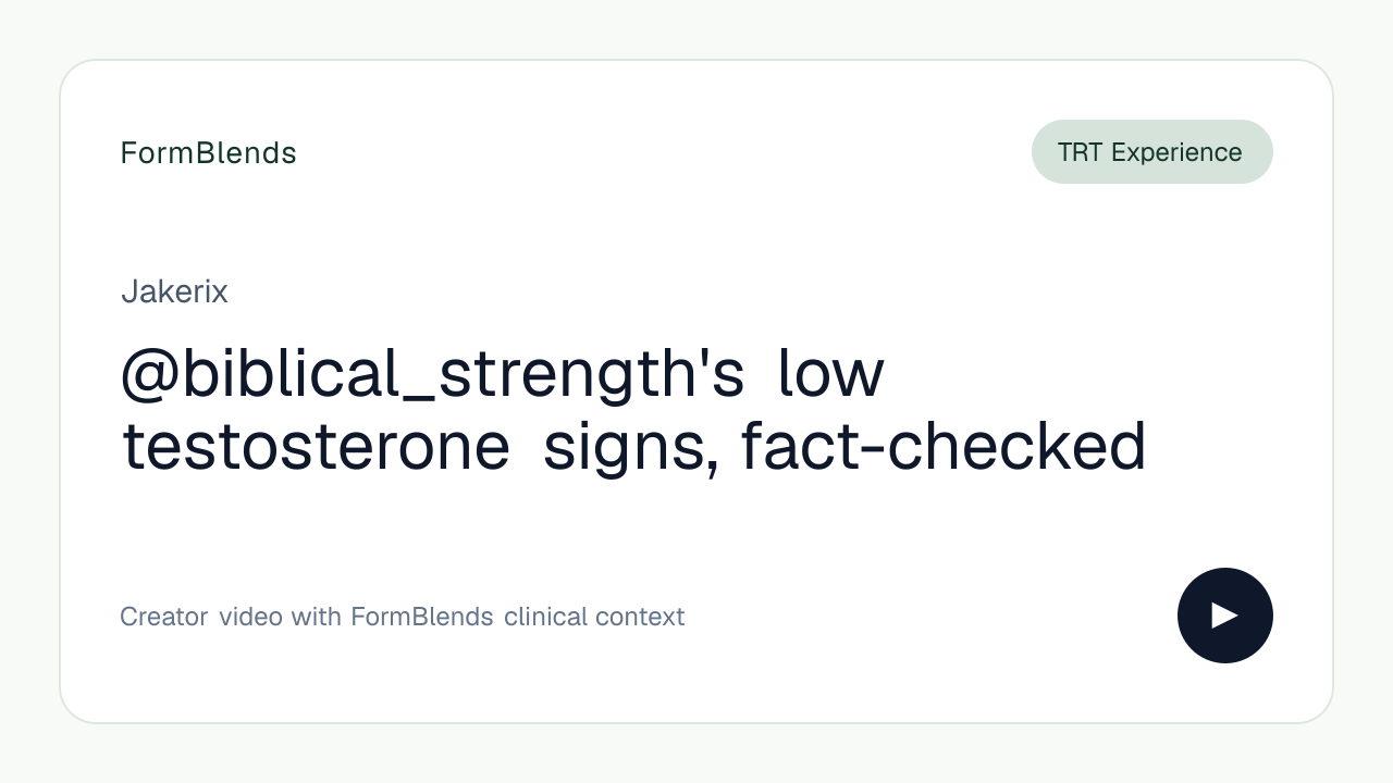 @biblical_strength's low testosterone signs, fact-checked