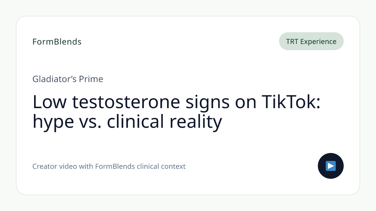 Low testosterone signs on TikTok: hype vs. clinical reality