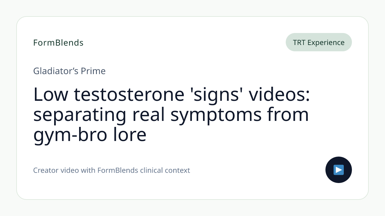 Low testosterone 'signs' videos: separating real symptoms from gym-bro lore