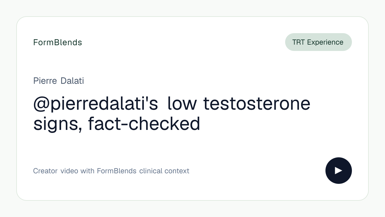 @pierredalati's low testosterone signs, fact-checked