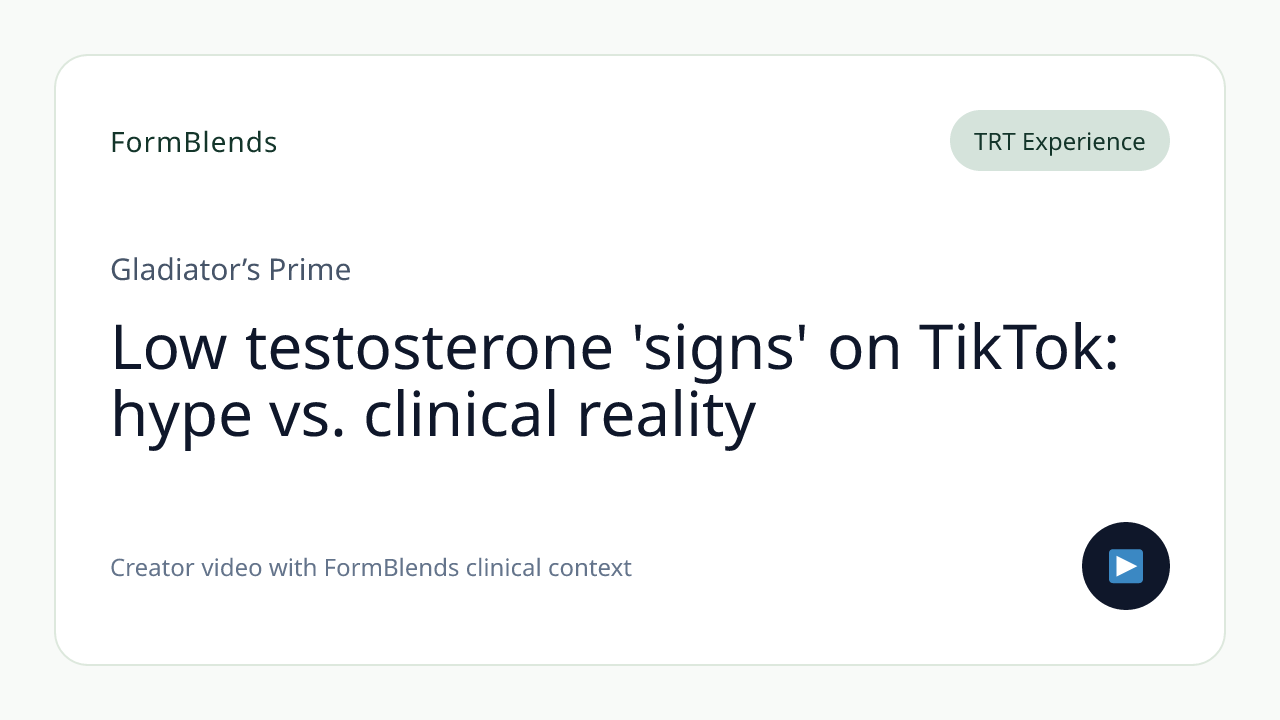 Low testosterone 'signs' on TikTok: hype vs. clinical reality