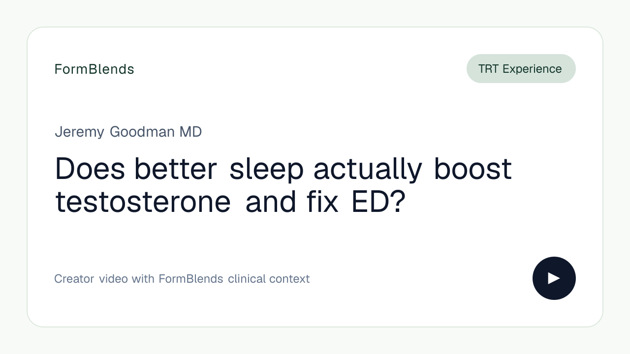 Does better sleep actually boost testosterone and fix ED?