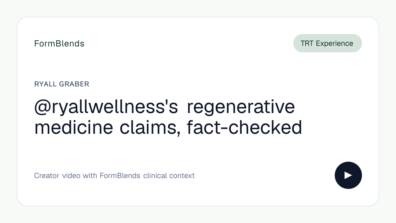 @ryallwellness's regenerative medicine claims, fact-checked