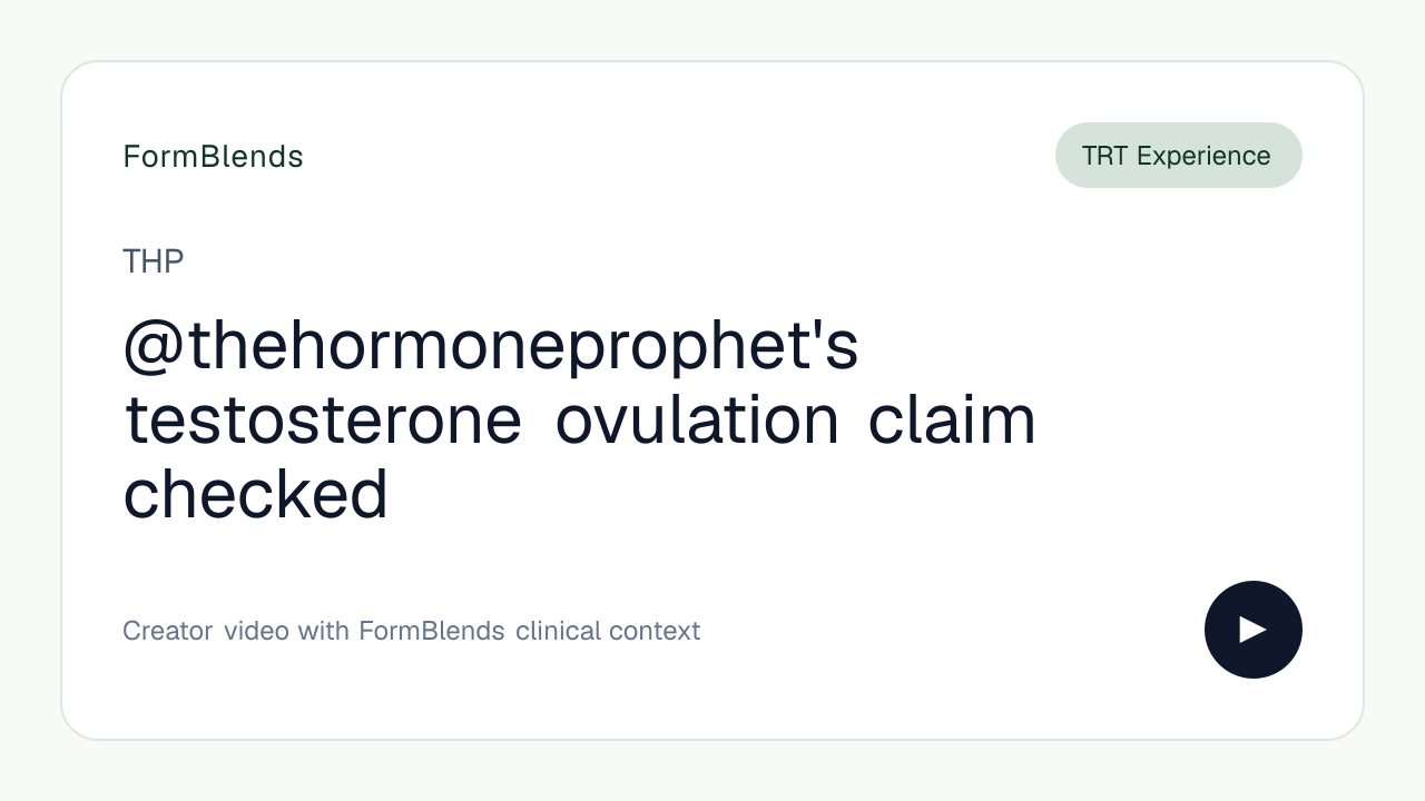 @thehormoneprophet's testosterone ovulation claim checked