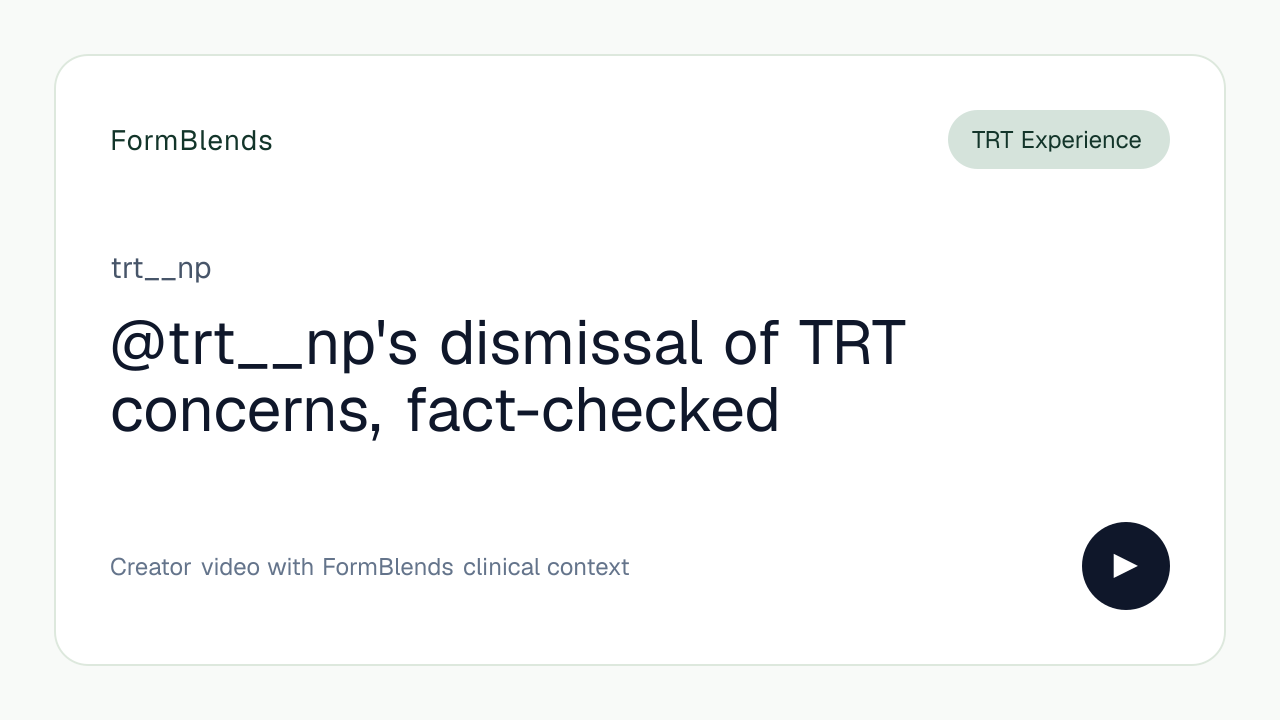 @trt__np's dismissal of TRT concerns, fact-checked
