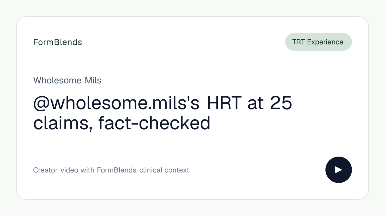 @wholesome.mils's HRT at 25 claims, fact-checked