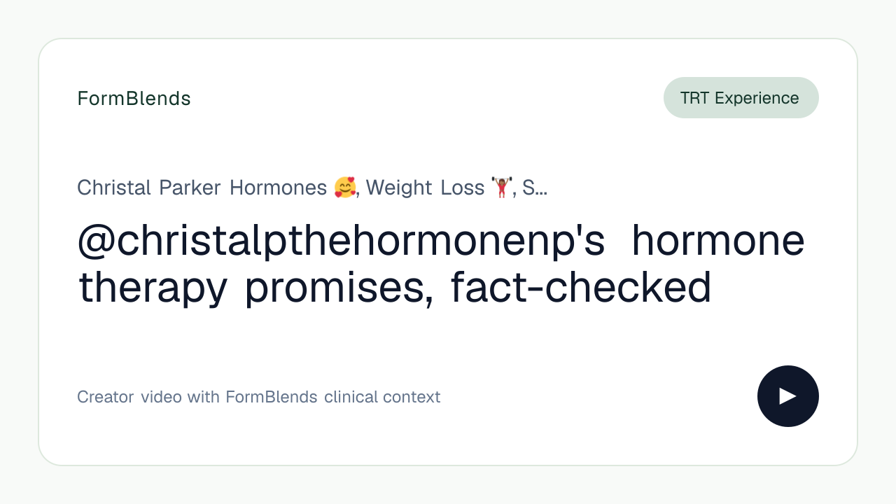 @christalpthehormonenp's hormone therapy promises, fact-checked