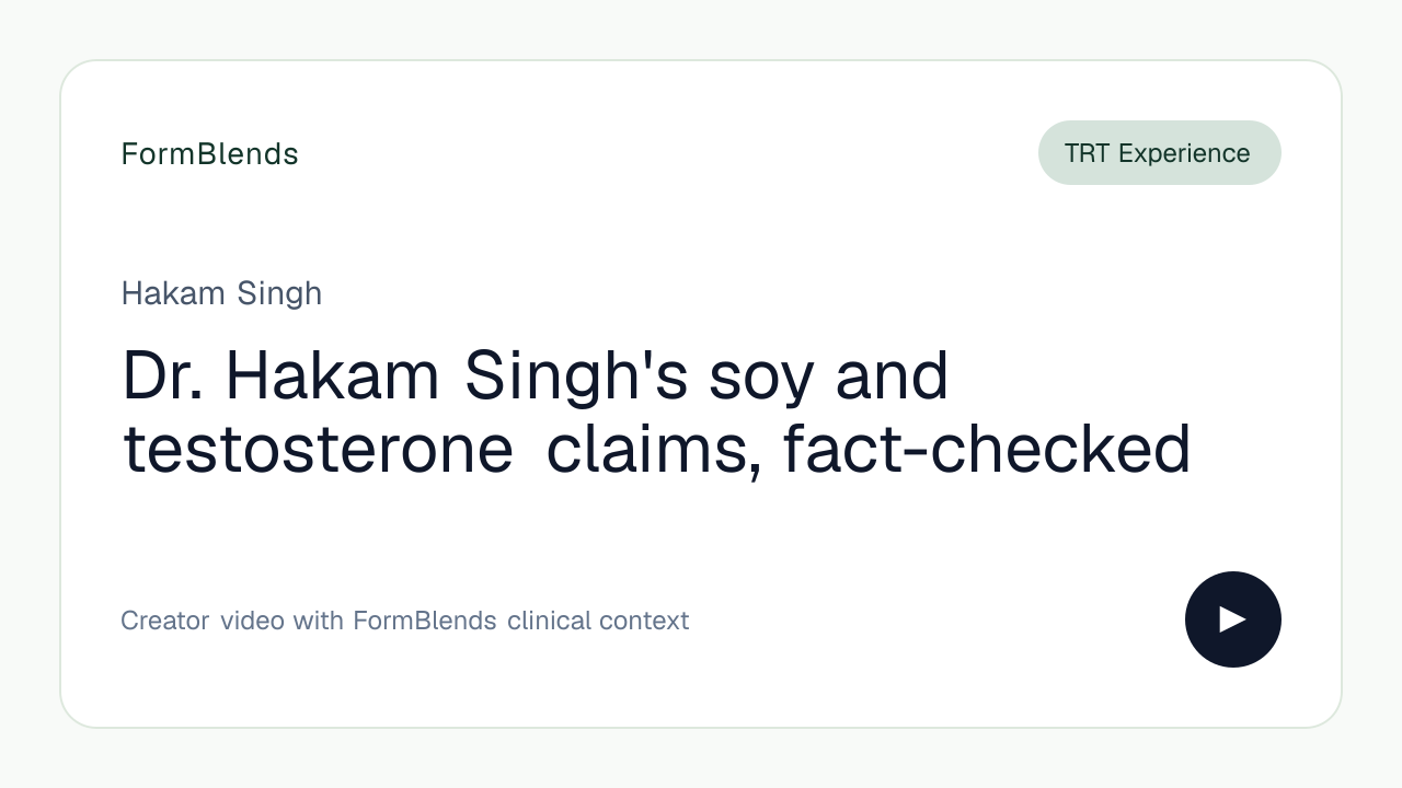 Dr. Hakam Singh's soy and testosterone claims, fact-checked