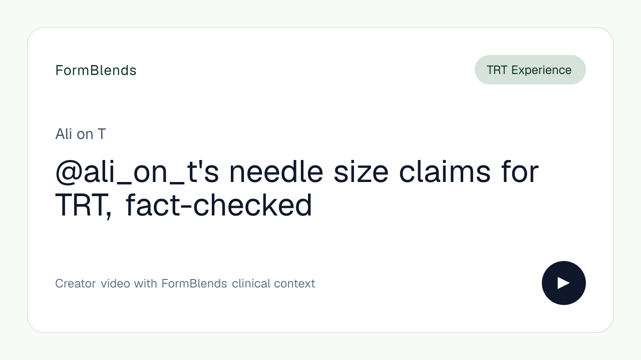 @ali_on_t's needle size claims for TRT, fact-checked