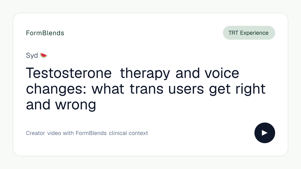 Testosterone therapy and voice changes: what trans users get right and wrong