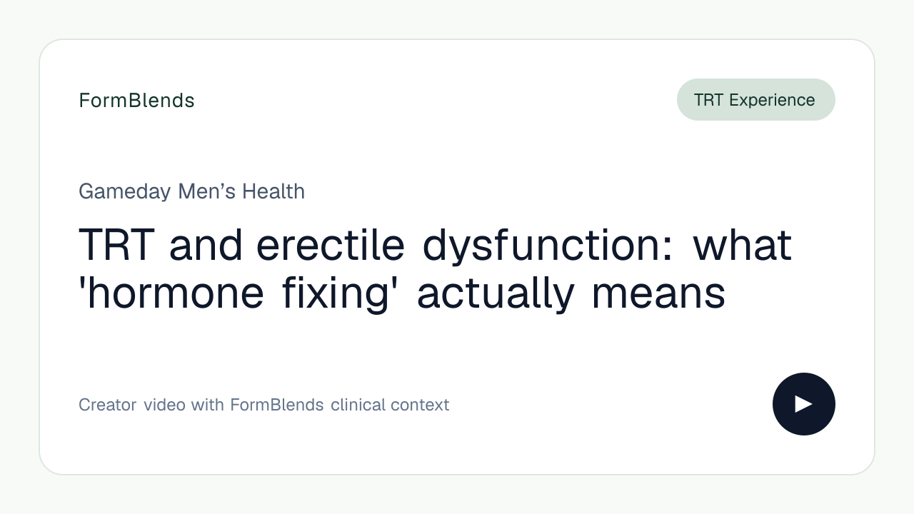 TRT and erectile dysfunction: what 'hormone fixing' actually means
